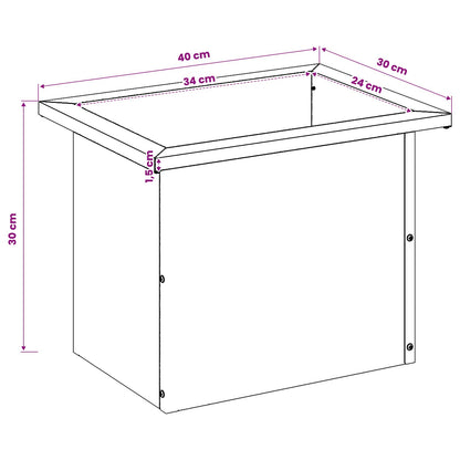 Plantenbak met led Olijfgroen 30 x 40 x 30 cm Staal