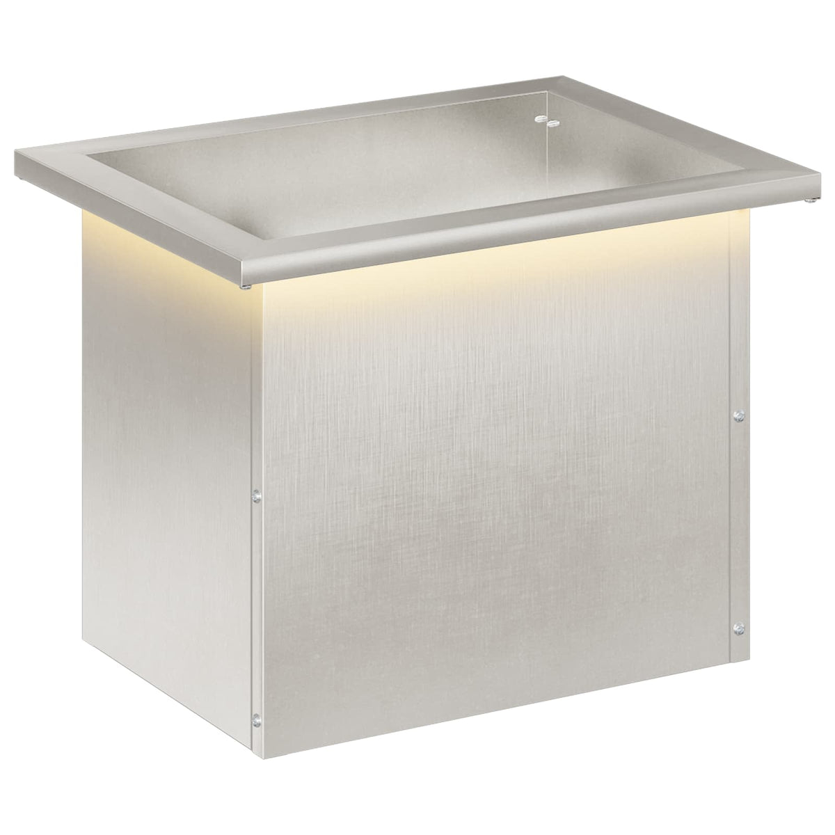 Plantenbak met led zilver 30 x 40 x 30 cm Roestvrij staal