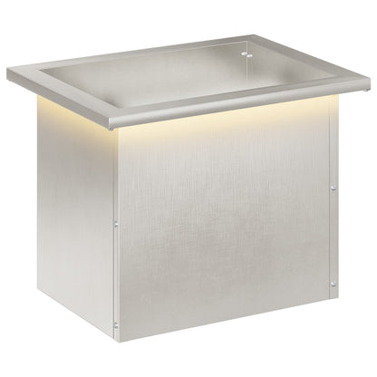 Plantenbak met led zilver 30 x 40 x 30 cm Roestvrij staal