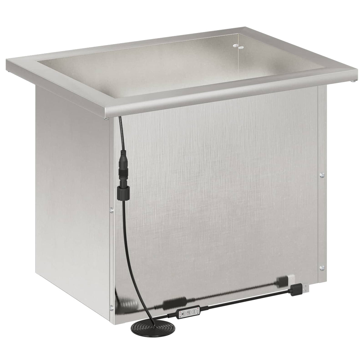 Plantenbak met led zilver 30 x 40 x 30 cm Roestvrij staal
