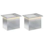 Plantenbak met led zilver 30x40x30 cm 2 stuks