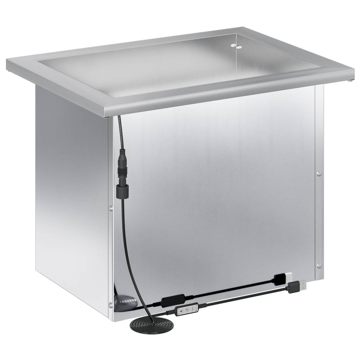 Plantenbak met led 2 st zilver 30 x 40 x 30 cm