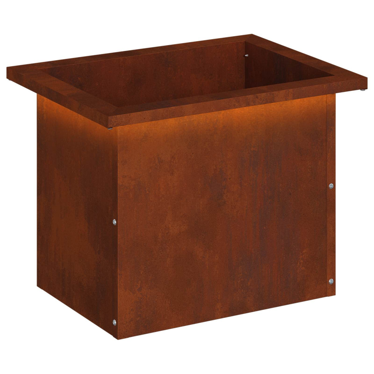 Plantenbak met led Roestkleurig 30 x 40 x 30 cm weervast staal
