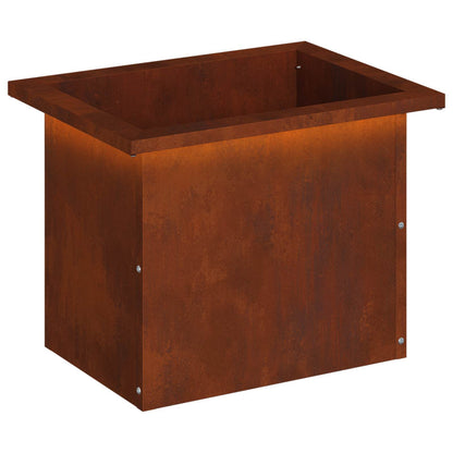 Plantenbak met led Roestkleurig 30 x 40 x 30 cm weervast staal
