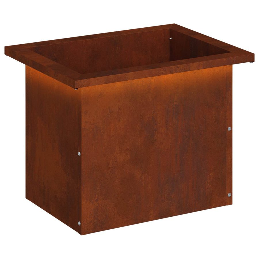 Plantenbak met led Roestkleurig 30 x 40 x 30 cm weervast staal