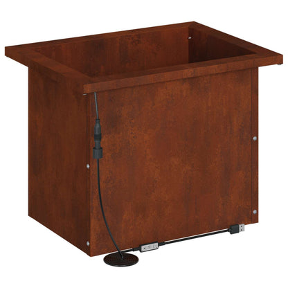 Plantenbak met led Roestkleurig 30 x 40 x 30 cm weervast staal