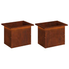 Plantenbak met led roestkleurig 30x40x30 cm (2 st)