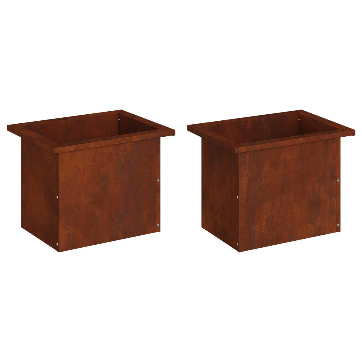 Plantenbak met led 2 st Roestkleurig 30 x 40 x 30 cm