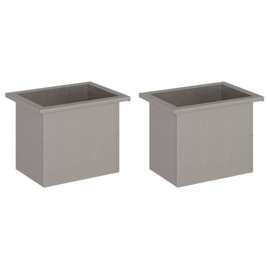 Plantenbak met led 2 st Roestkleurig 30 x 40 x 30 cm