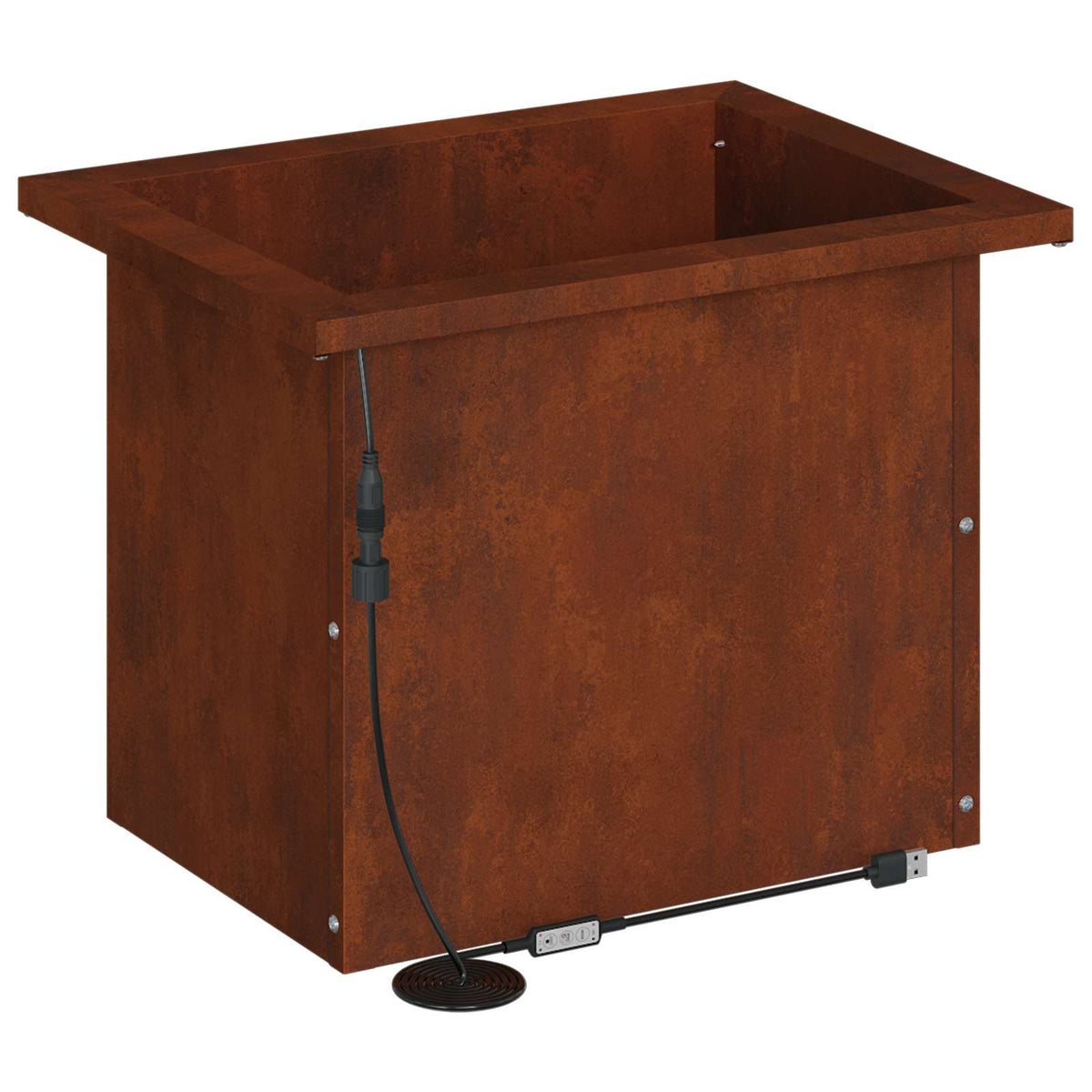 Plantenbak met led 2 st Roestkleurig 30 x 40 x 30 cm