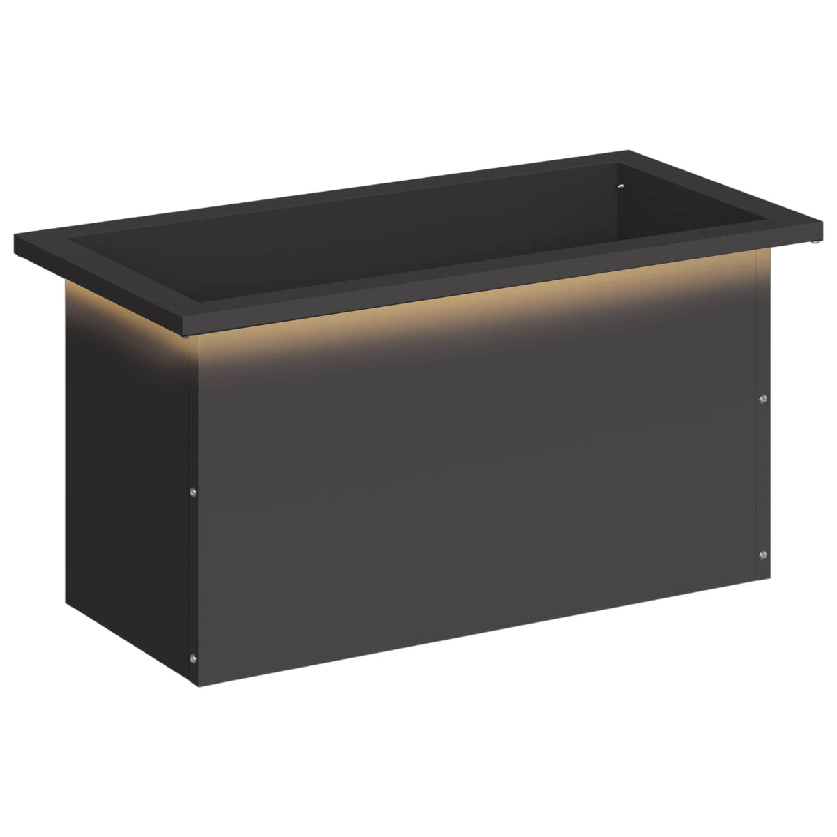 Plantenbak met led Zwart 30 x 60 x 30 cm Staal