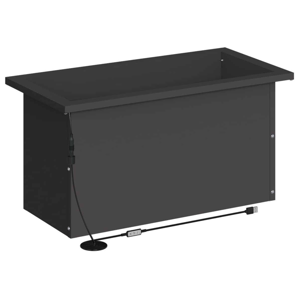 Plantenbak met led Zwart 30 x 60 x 30 cm Staal