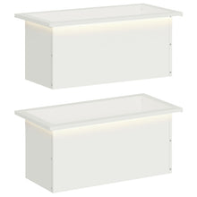 Plantenbak met led 2 st Wit 30 x 60 x 30 cm Staal