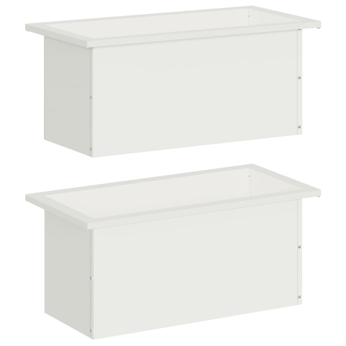 Plantenbak met led 2 st Wit 30 x 60 x 30 cm Staal