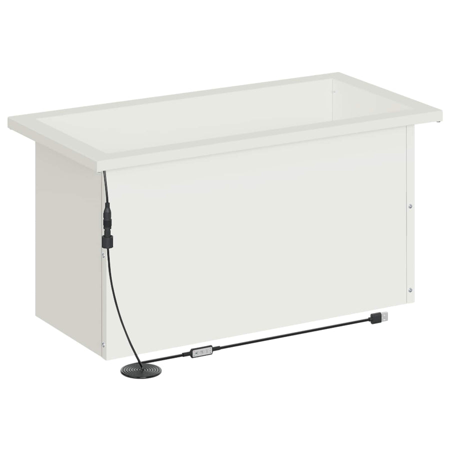 Plantenbak met led 2 st Wit 30 x 60 x 30 cm Staal