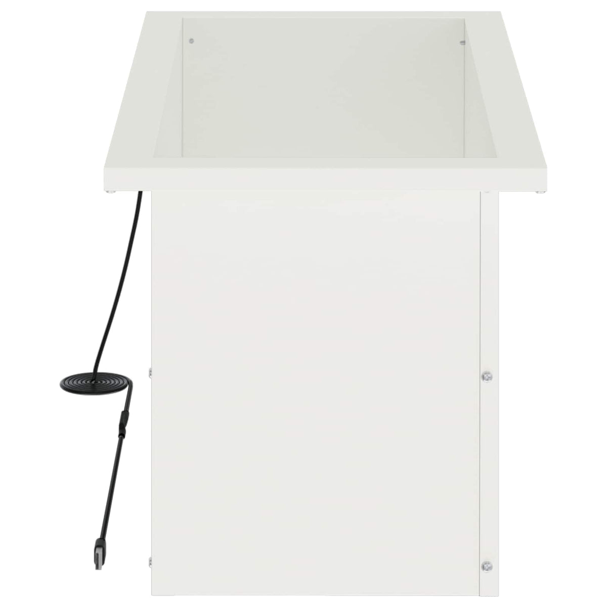 Plantenbak met led 2 st Wit 30 x 60 x 30 cm Staal