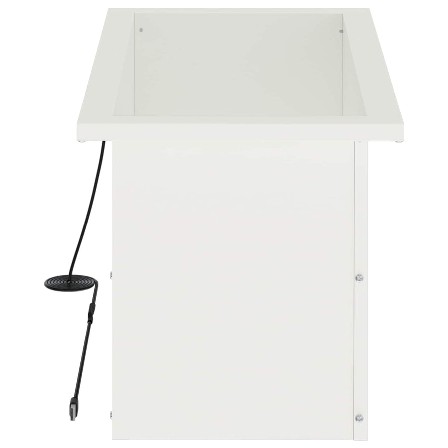 Plantenbak met led 2 st Wit 30 x 60 x 30 cm Staal