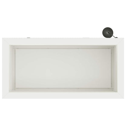 Plantenbak met led 2 st Wit 30 x 60 x 30 cm Staal