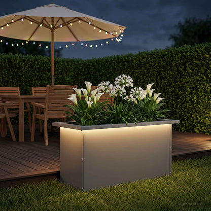 Plantenbak met led Antraciet 30 x 60 x 30 cm Staal