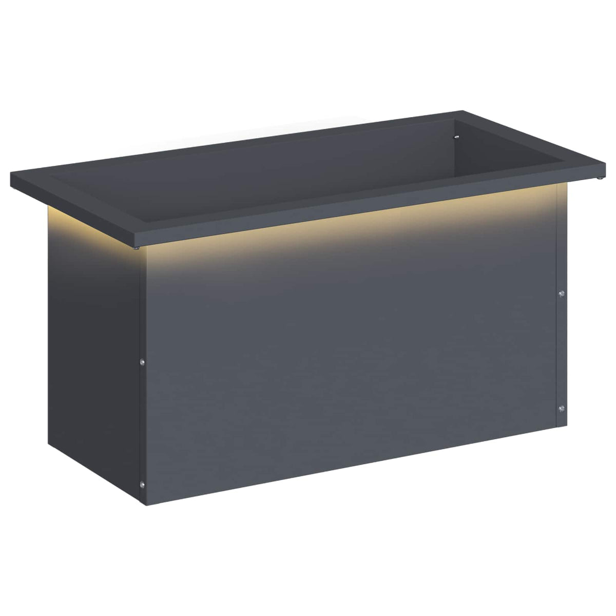 Plantenbak met led Antraciet 30 x 60 x 30 cm Staal