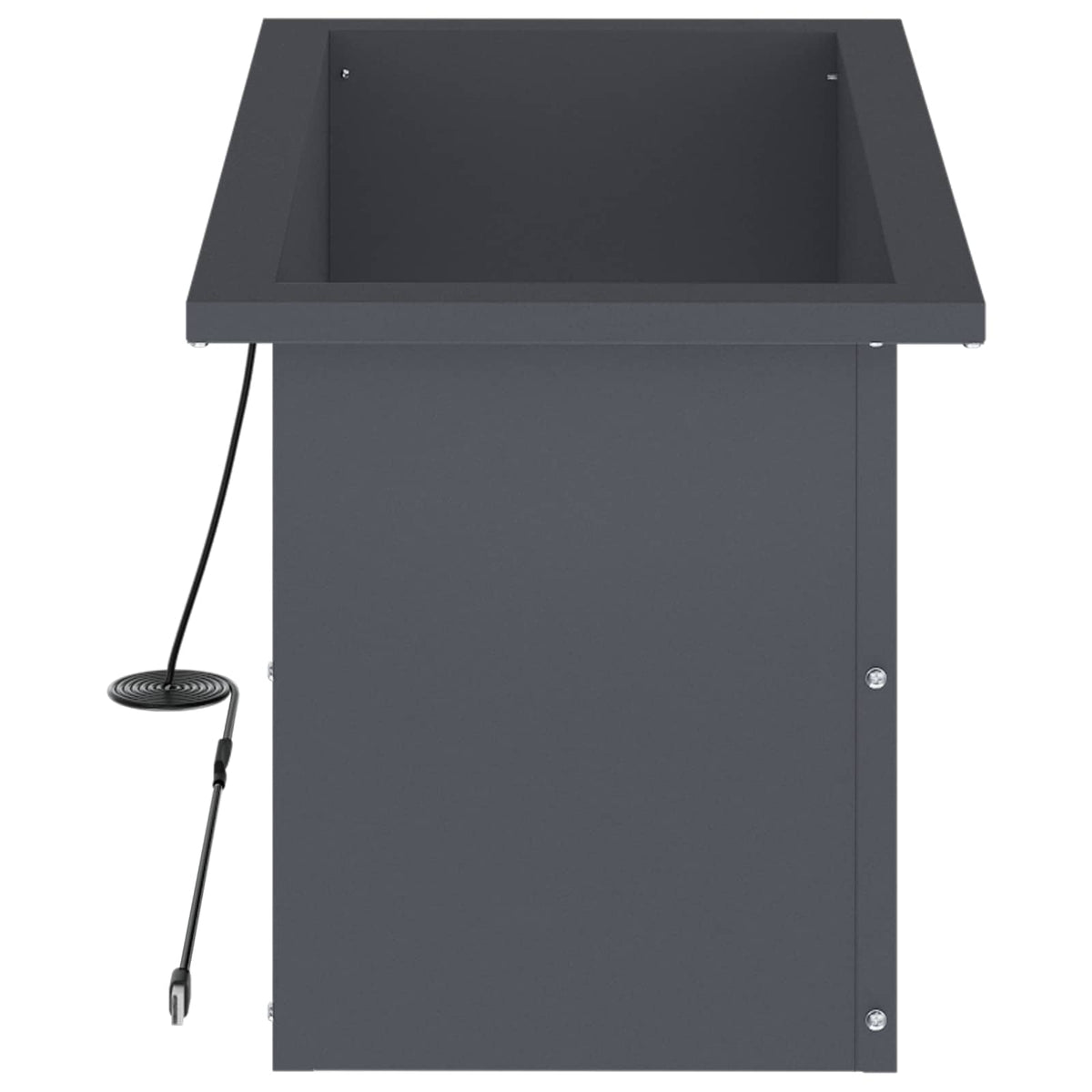 Plantenbak met led Antraciet 30 x 60 x 30 cm Staal
