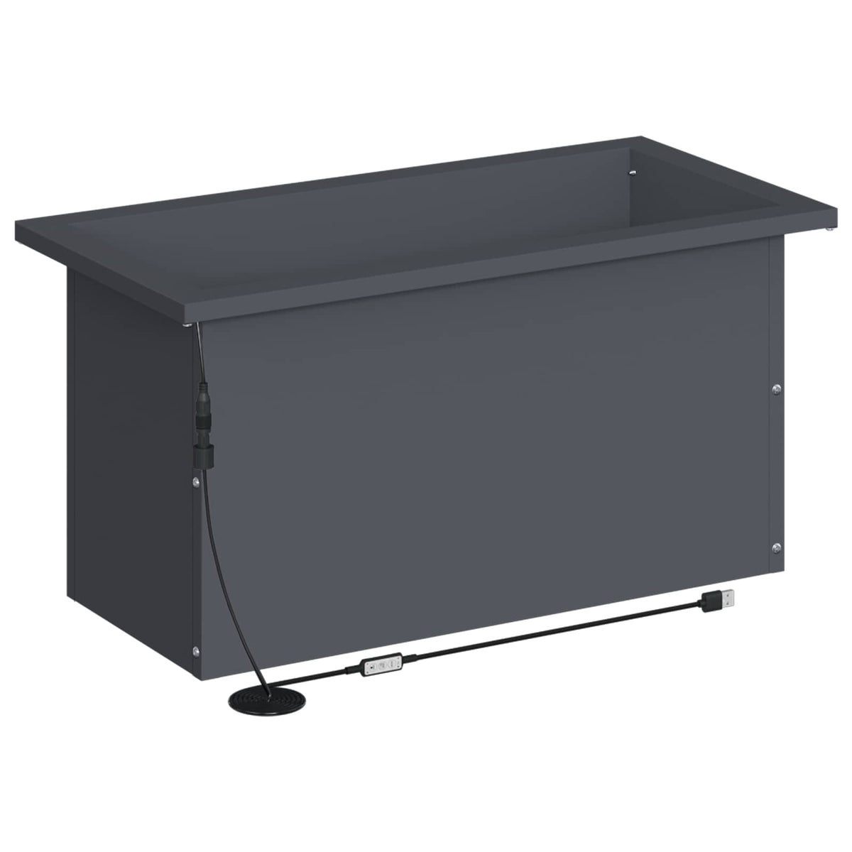 Plantenbak met led 2 st Antraciet 30 x 60 x 30 cm Staal