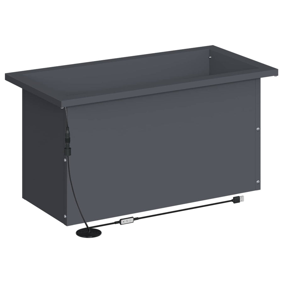 Plantenbak met led 2 st Antraciet 30 x 60 x 30 cm Staal