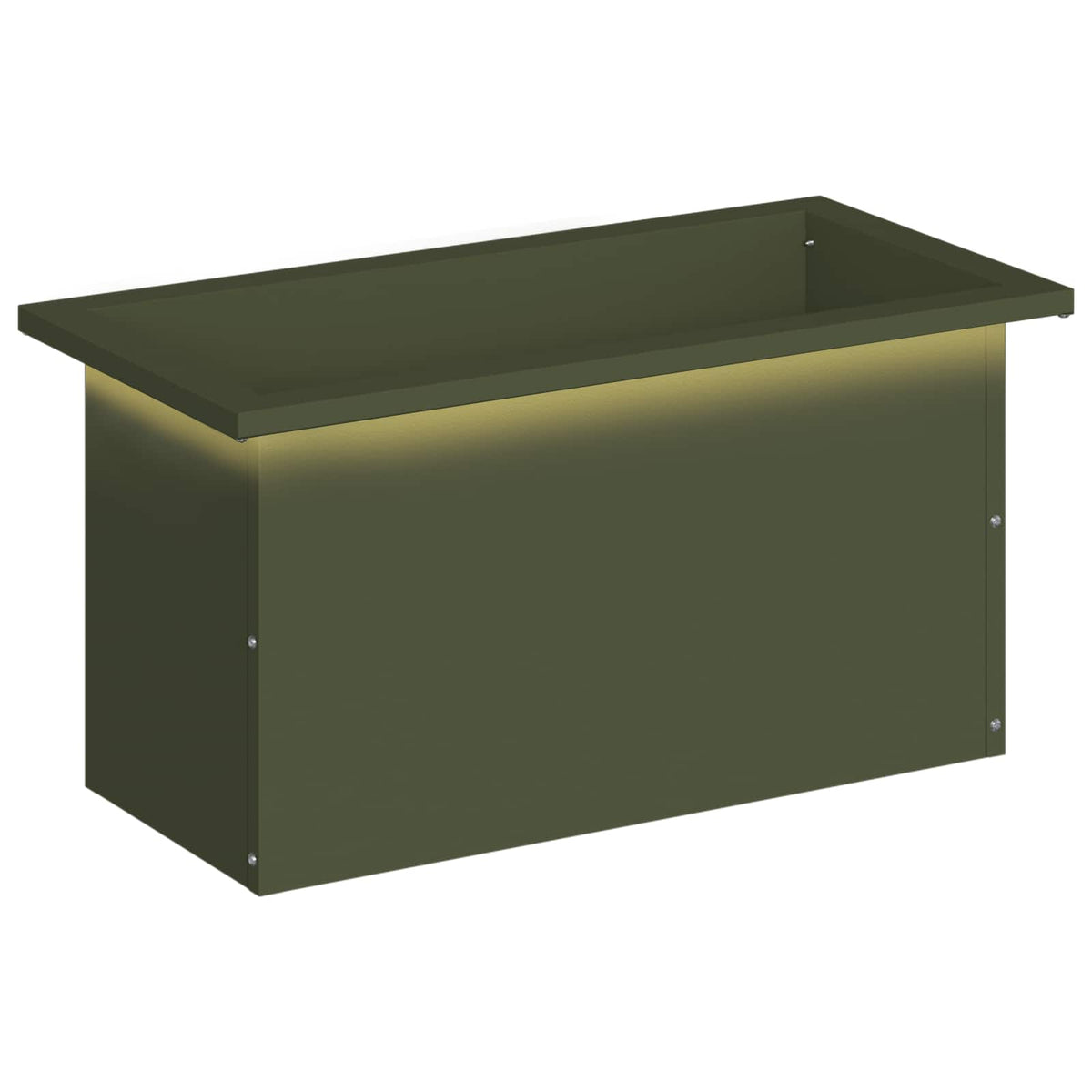 Plantenbak met led Olijfgroen 30 x 60 x 30 cm Staal