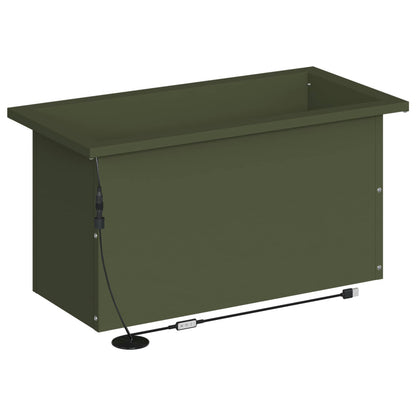 Plantenbak met led Olijfgroen 30 x 60 x 30 cm Staal