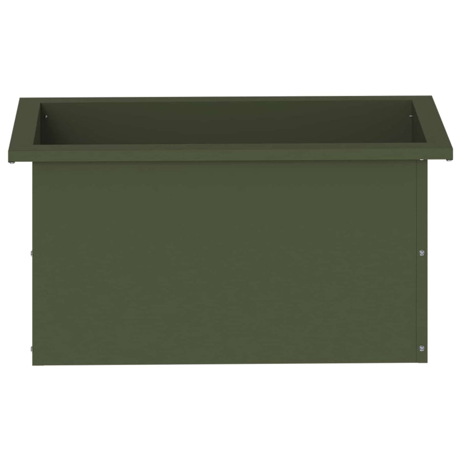 Plantenbak met led Olijfgroen 30 x 60 x 30 cm Staal