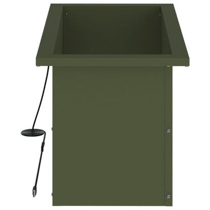 Plantenbak met led Olijfgroen 30 x 60 x 30 cm Staal