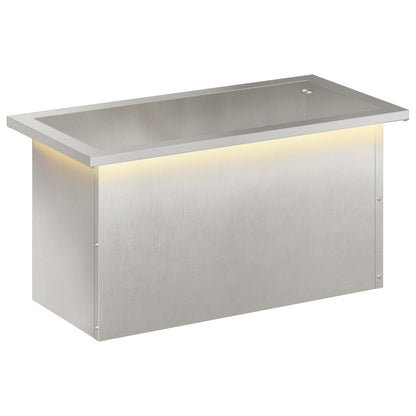 Plantenbak met led zilver 30 x 60 x 30 cm Roestvrij staal
