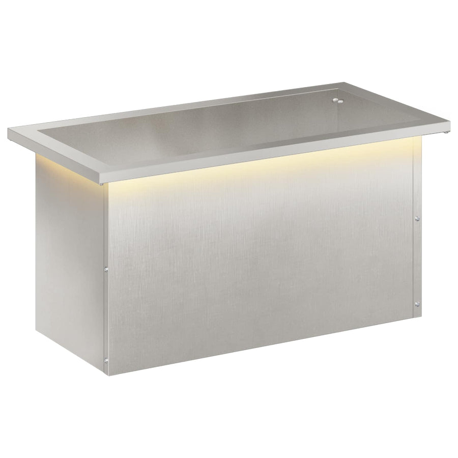Plantenbak met led zilver 30 x 60 x 30 cm Roestvrij staal
