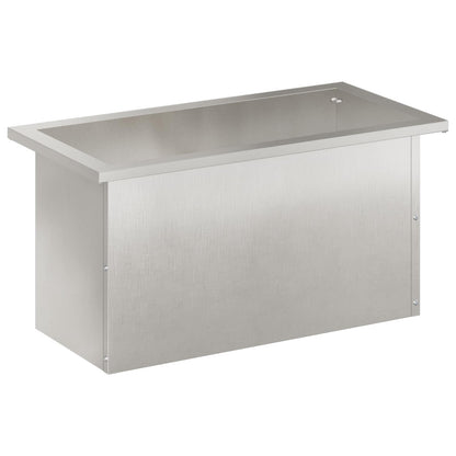 Plantenbak met led zilver 30 x 60 x 30 cm Roestvrij staal
