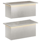 Plantenbak met led 2 st 30x60x30 cm roestvrij staal