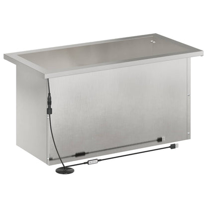 Plantenbak met led 2 st zilver 30 x 60 x 30 cm Roestvrij staal