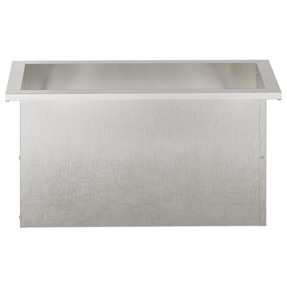 Plantenbak met led 2 st zilver 30 x 60 x 30 cm Roestvrij staal
