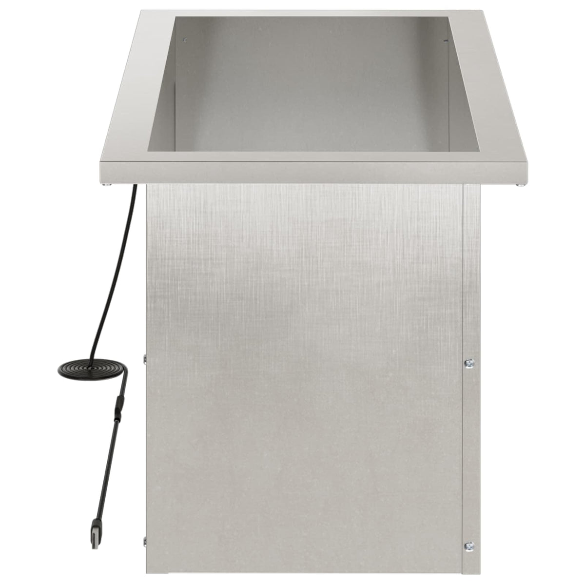 Plantenbak met led 2 st zilver 30 x 60 x 30 cm Roestvrij staal