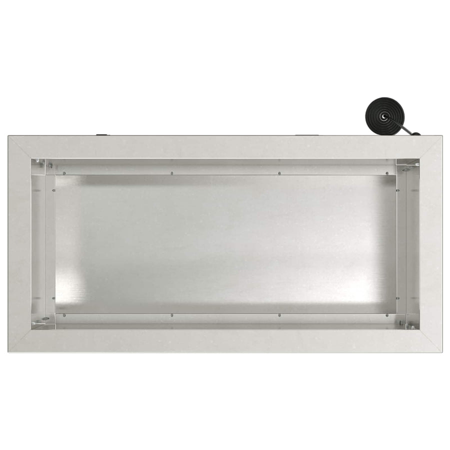 Plantenbak met led 2 st zilver 30 x 60 x 30 cm Roestvrij staal