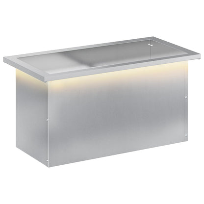 Plantenbak met led zilver 30 x 60 x 30 cm Gegalvaniseerd staal