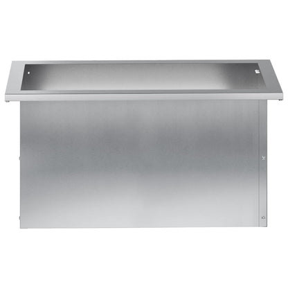 Plantenbak met led 2 st zilver 30 x 60 x 30 cm