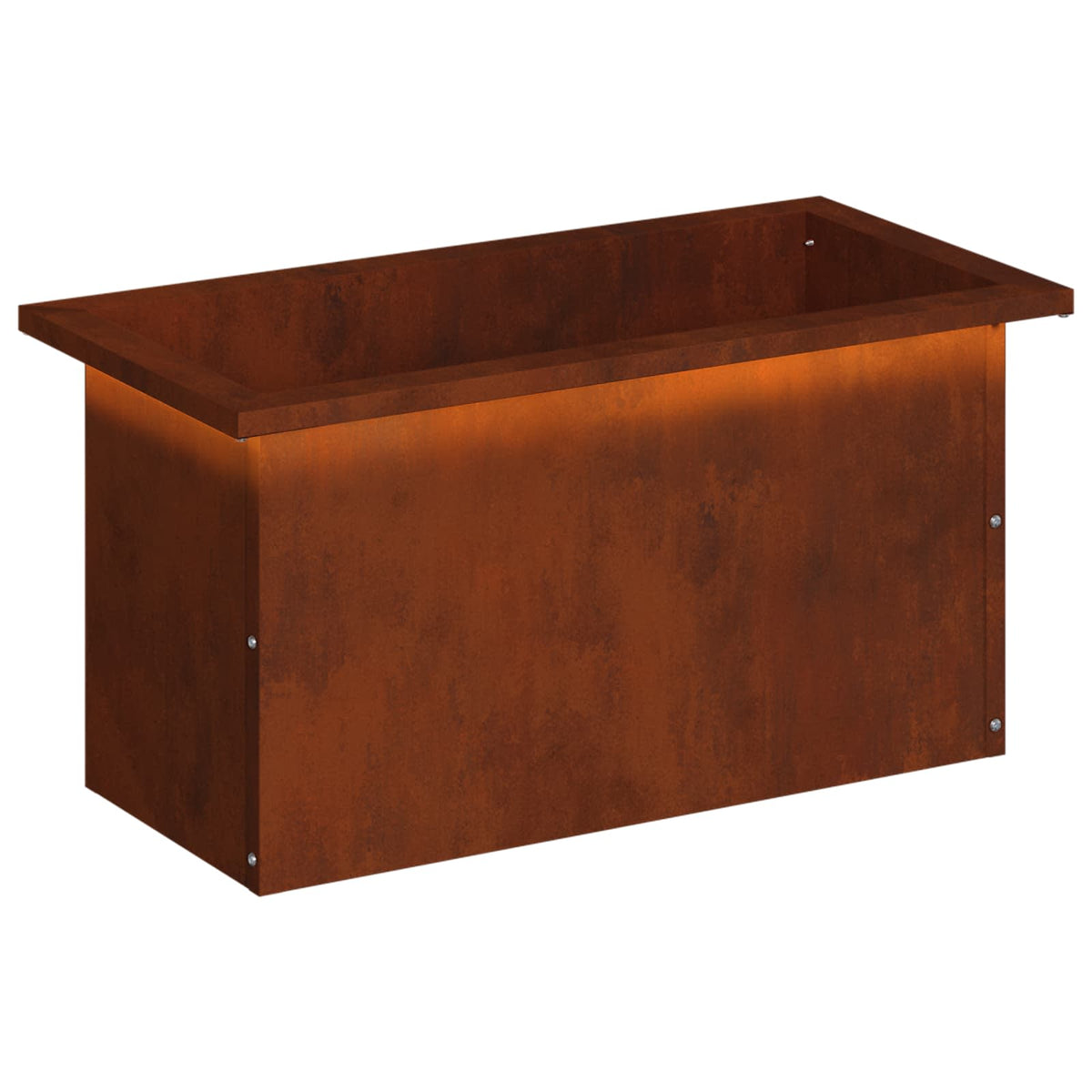 Plantenbak met led Roestkleurig 30 x 60 x 30 cm weervast staal