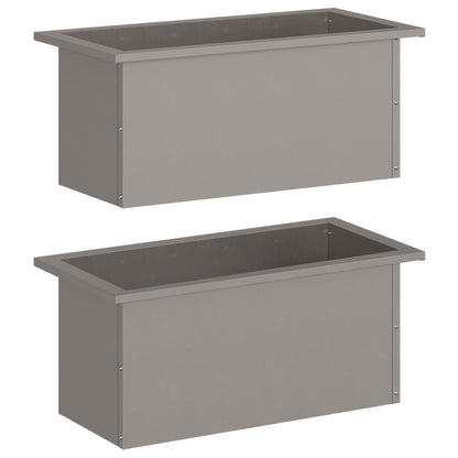 Plantenbak met led 2 st Roestkleurig 30 x 60 x 30 cm