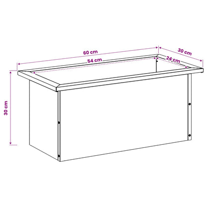 Plantenbak met led 2 st Roestkleurig 30 x 60 x 30 cm