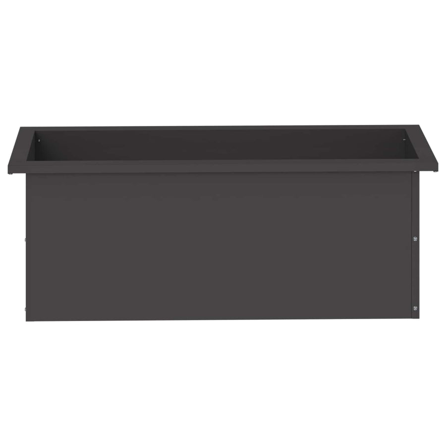 Plantenbak met led Zwart 30 x 80 x 30 cm Staal