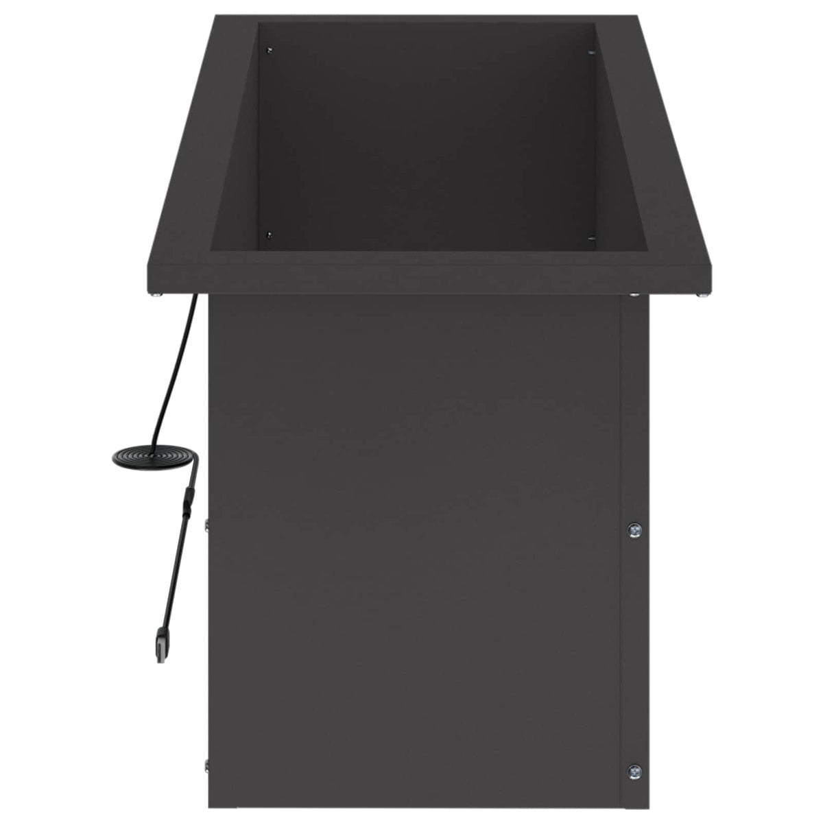 Plantenbak met led Zwart 30 x 80 x 30 cm Staal