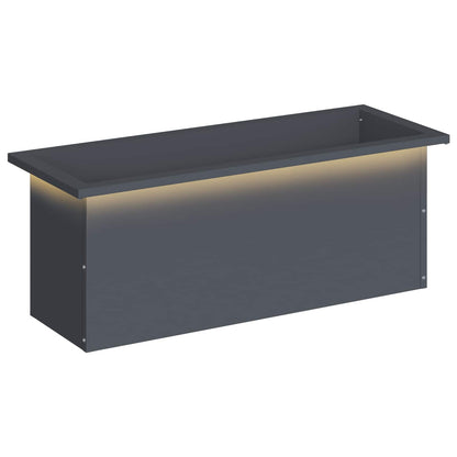 Plantenbak met led Antraciet 30 x 80 x 30 cm Staal