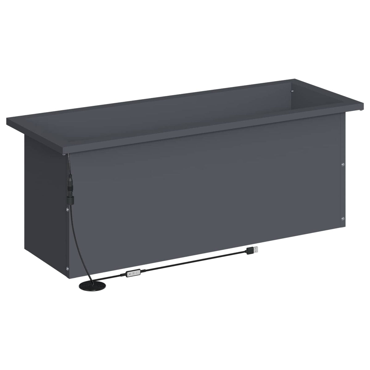 Plantenbak met led Antraciet 30 x 80 x 30 cm Staal