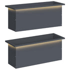 Plantenbak met led antraciet 30x80x30 cm staal