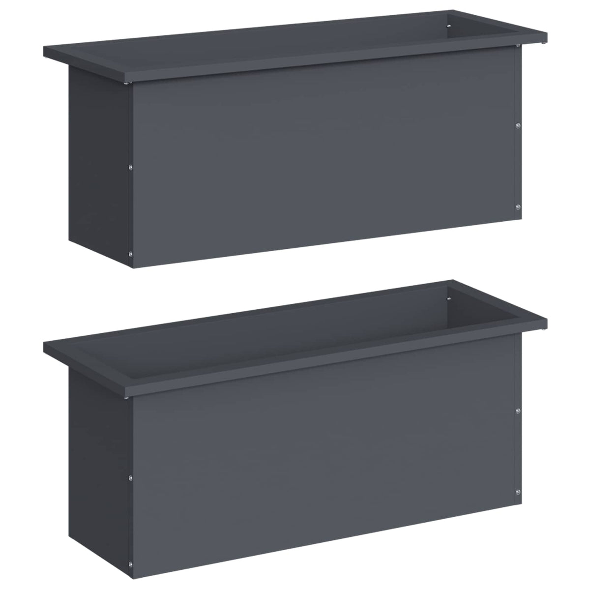 Plantenbak met led 2 st Antraciet 30 x 80 x 30 cm Staal